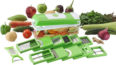 m s megaslim cuting chopper Vegetable & Fruit Chopper(1 Nicer Dinar Set ( 12 in 1))