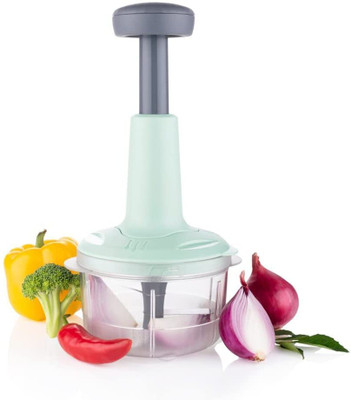 SONANI Manual Hand Press Bingo Push Chopper with 3 Blades (600 ml) Vegetable & Fruit Chopper(1 chopper)