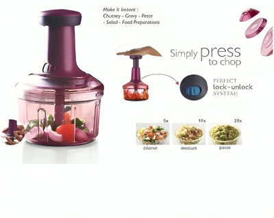 Super mom Vegetable Push Chopper | Ideal for Vegetables and Fruits | Hand Press Vegetable & Fruit Chopper(1Vegetable Push Chopper)