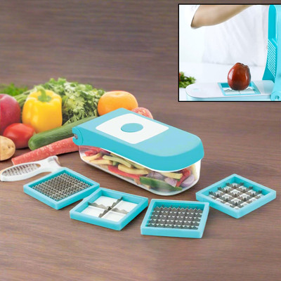 DeoDap 7 in 1 Kitchenware Multi-Function Slicer Grater Vegetable & Fruits Cutter Vegetable & Fruit Grater & Slicer(1 Pc Chopper Nicer Dicer Set)