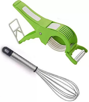 VACULACE Clever Chopper & Vegetables Cutter Slicer with Peeler for Kitchen Combo Set Vegetable Chopper(Veg Cutter & Egg Whisk combo)