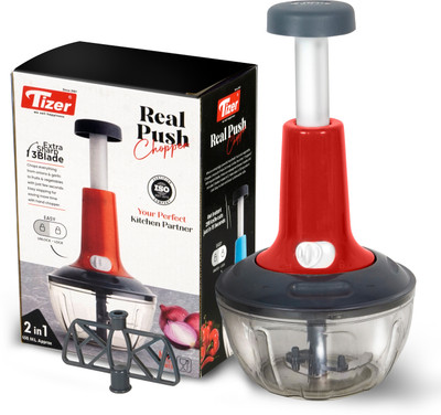 STORITE Push Chopper for Kitchen 650ML with 3 Stainless Steel Blades Vegetable & Fruit Chopper(1 Hand Chopper)