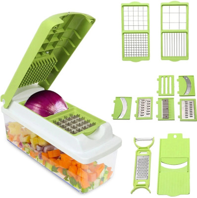 Trending Store Dicer, Vegetable Cutter Chopper, Fruit, 13in1 Slicer Grater Peelar for Kitchen Vegetable & Fruit Grater & Slicer(1 x 12 N1 NICER DICER)