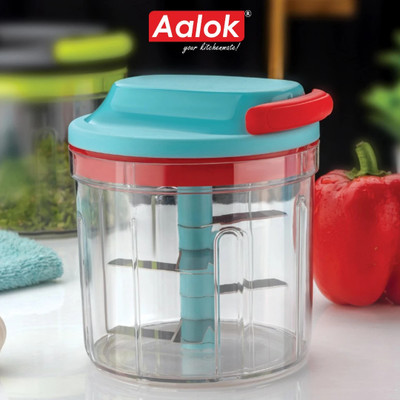 Aalok Express Chopper with 6 Stainless Steel Blades, XXL Jumbo Chopper (1000 ML) Vegetable & Fruit Chopper(1 VEGETABLE CHOPPER)