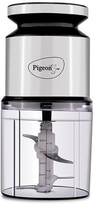 Pigeon by Pigeon Ultra Fast Electric Chopper 19003793 Electric Vegetable Chopper(1 Motor Unit, 1 Processing Bowl (600ml), 1 Lid, 1 Blade Assembly, User Manual)