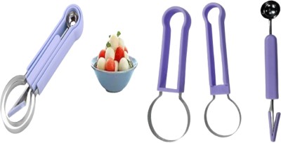 MOMISY by MOMISY Baller Scoop Set, 4 in 1 Stainless Steel Fruit Carving Tools Set Fruit Scooper Vegetable & Fruit Slicer(Fruit Carving Tools Set of 3)