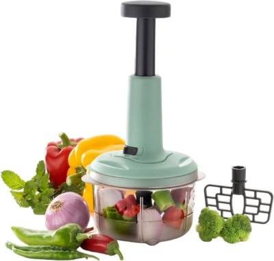 Saule by Rapidghar.com Push chopper Kitchen item 800ml with 3 Stainless Steel Blades Vegetable & Fruit Chopper(1)