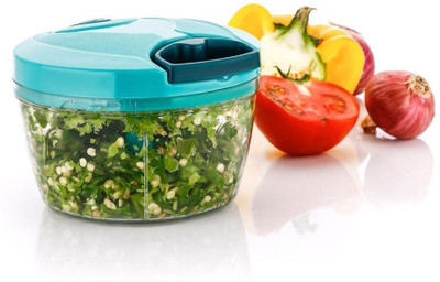 Prathaa 450 ML + 1000 ML Chopper combo with Powerful Blade ,New handy Quick (BLUE) Vegetable & Fruit Chopper(1 chopper)