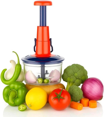 HARDIK SHAH ENTERPRISES by Hardik Shah Enterprises 2 in 1 Chopper Manual Vegetable Cutter with StainlessSteel Blade Easy Hand Press Vegetable & Fruit Chopper(1 Chopper)