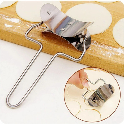 SWERAV Stainless steel easy puri cutter | Steel cutter roller tool for making biscuits, cookies and puris with ease | Make puris in seconds Big puri cutter (dimension of puri)= 9cm Slicer(Puri Cutter)