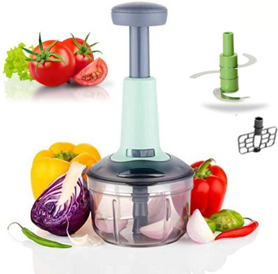 RADHEE Food Chopper 680 ml, Steel Large Manual Hand-Press Vegetable Chopper Vegetable & Fruit Chopper(01)
