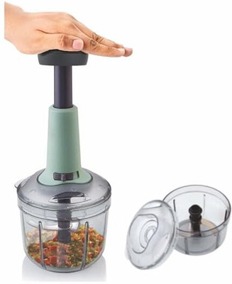 KRISHNA VARIETY HUB by NA Chopper with Push Handle 650ml Transparent Container with 2 Steel Blades Vegetable & Fruit Chopper(1-Chopper)