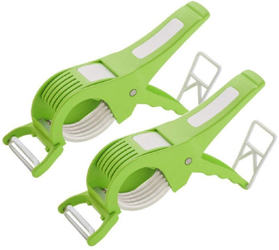 SPACE 2 IN 1Plastic Vegetable Cutter with Peeler, Set of 2 Vegetable & Fruit Chopper Vegetable & Fruit Grater & Slicer(Pack of 2)