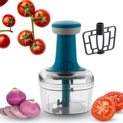 UFG Manual Hand Press Push Chopper with 3 Blades for Effortless Chopping Garlic Vegetable & Fruit Chopper(1 chopper)