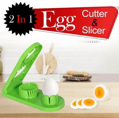 ZWINKO 2 in 1 Double Cut Boiled Egg Slicer Plastic Multi Purpose Egg Cutter Egg Slicer(1)