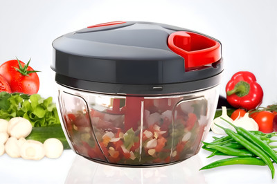 KitchenCrafts Quick Handy 450ML With 3 Stainless Steel Blades Vegetable & Fruit Chopper Vegetable Chopper(1 Quick Handy Vegetable Chopper)