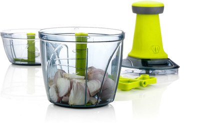 Grecy by - 500 ML & 900 ML Manual Hand-Press Vegetable Chopper Mixer (Green) Vegetable & Fruit Chopper(PUSH CHOPPER)