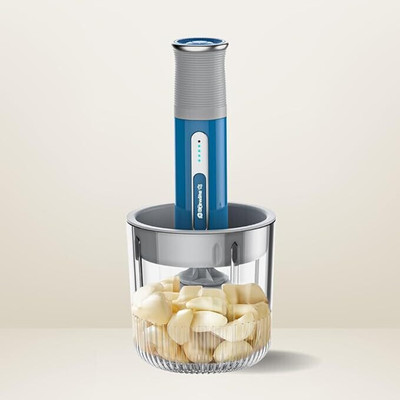 Brewine by Brewine USB Cordless Veg Chopper & Garlic Peeler, One-Touch, Rechargeable, Steel Vegetable & Fruit Chopper(1 Chopper)
