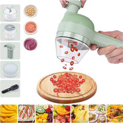 COLDEX - 4 in 1 Electric-Vegetable-Cutter Wireless Mini Food Chopper Electric Vegetable & Fruit Chopper