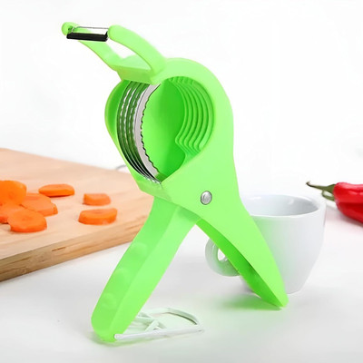 Rudra Enterprises Plastic 2 in 1 Vegetable & Fruit Multi Cutter with Stainless Steel with 5 Blade Vegetable & Fruit Chopper(1 chopper)