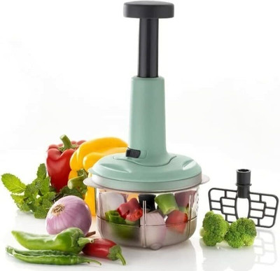RMC by - 3 Sharp Stainless Steel Blades, Multipurpose Manual Push Hand Press Chopper Vegetable & Fruit Chopper(1-Chopper)