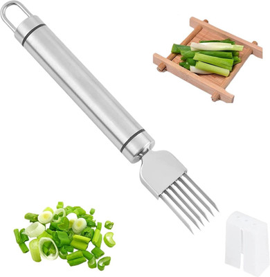 CPEX Steel Scallion Slicer Spring Onion Slicer, Onion Shredder Knife, Scallion Cutter Vegetable & Fruit Slicer(1 x SS VEGETABLE GRATER SLICER)