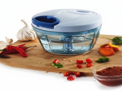 QuickChopper Quick Chopper Ultra-Fast Chopping Power - Manual 3-Blade Mini Chopper Vegetable & Fruit Chopper(1 Chopper 1N, Blade 1N Container 1N Mixer 1N)