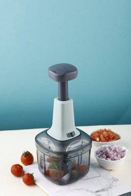 KRYSTIA by krystia Manual Hand Press Push Chopper with 4 Blades for Effortless Chopping Vegetable & Fruit Grater & Slicer(1 chopper)