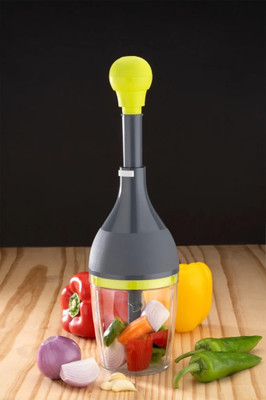 Xpress Push, Manual Hand-Press Chopper Mixer Cutter Stainless Steel 3 Bladed Chopper. Vegetable & Fruit Chopper(1 Chopper)