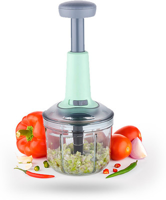 REVOLUTION EXIM Hand Push Chopper 900 ML with 4 Stainless Steel Blades Vegetable & Fruit Chopper(1)