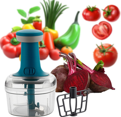 CICASTO CHOPPER- 16 Vegetable & Fruit Chopper(1 × 700 ml chopping bowl, 1 × Push-type chopping lid with handle)