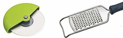 Sygnius Combo Stainless Steel Cheese Grater +Round Pizza Cutter Grater & Slicer(1)