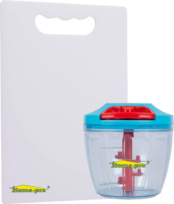 Home-pro White Cutting Board Big Size | 1000 ML Capacity Hand Chopper Vegetable & Fruit Chopper(Chopper 1000ML & Chopping Board)