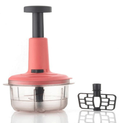 KBV by KBV 800ml 2 IN 1 Manual Push Chopper for Kitchen, BPA Free Onion Garlic Chopper Vegetable & Fruit Chopper(1 Chopper with blades)