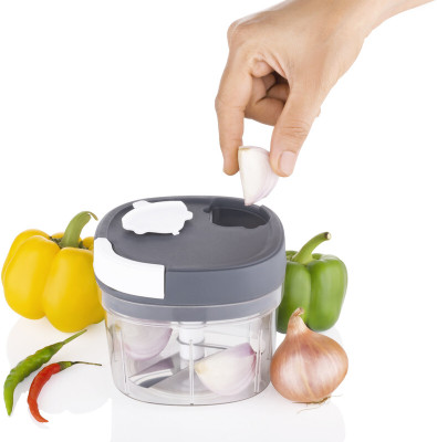 Vallaree SQUARE 600ML 2IN1 BLACK CHOPPER Vegetable & Fruit Chopper(1 Piece Chopper)