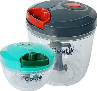 COSTIK Combo of Powerful Chopping & Blending, Handy Mini & Large (Multicolor) Vegetable & Fruit Chopper(2 Chopper)