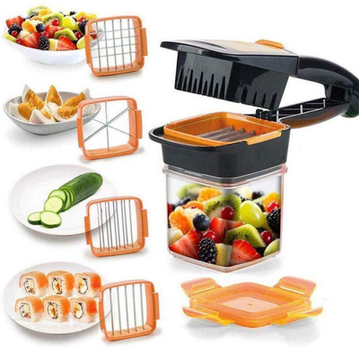 LuvZex CARE EVER Plastic 5 in 1 Multi-Function Vegetable Cutter, Dicer Grater & Chopper Vegetable & Fruit Slicer(1 Chopper)