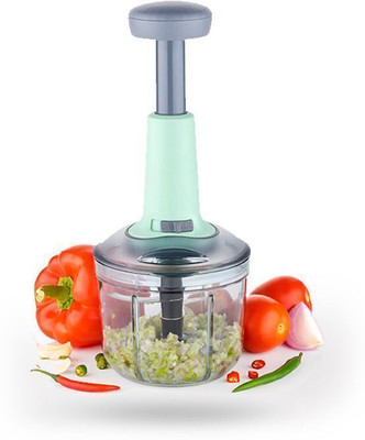 REVOLUTION EXIM by COLVIX Hand Push Chopper 900 ML with 4 Stainless Steel Blades Vegetable & Fruit Chopper(1 COPPER)