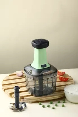Mohit Plastic EffortlessSlice 900ml Push Chopper: Dual-Blade Vegetable & Fruit Grater & Slicer(1 chopper)
