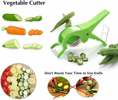 Nexshop ™2 In 1 Vegetable Sharp Stainless Steel Blade Cutter Peeler With Vegetable Vegetable & Fruit Slicer(01)