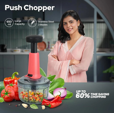 buckscollection Multipurpose Use Push Chopper Speeds up meal prep and makes cooking Vegetable & Fruit Chopper(1 CHOPPER)