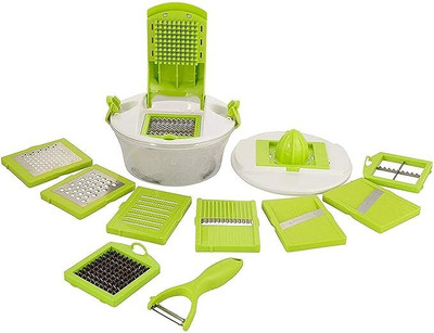 KT ENTERPRISE 15 in 1 Round Vegetable & Fruits Cutter, Slicer, Dicer Grater & Chopper, Peeler Vegetable & Fruit Grater & Slicer(1 chopper)