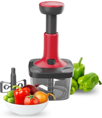 Glitzify Hand Push 650 ML with 3 Stainless Steel Blades Vegetable & Fruit Chopper Vegetable & Fruit Chopper(1 X PUSH CHOPPER)