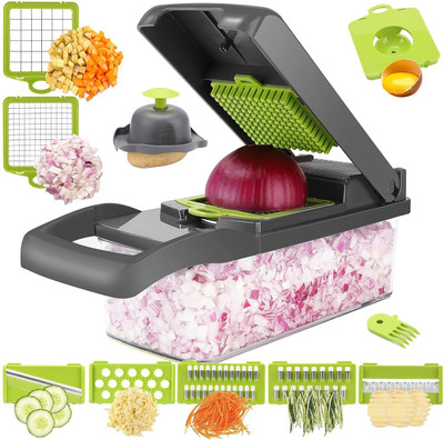 Flipco Onion Chopper 16 in 1 Salad Chopper Food Dicer Veg Chopper Mandoline Vegetable & Fruit Grater & Slicer(1 Salad Chopper)