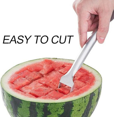 NAKSHT by Stainless Steel Fruit Cutter Watermelon Fork Slicer Vegetable & Fruit Slicer(1 x Watermelon Fork Slicer)
