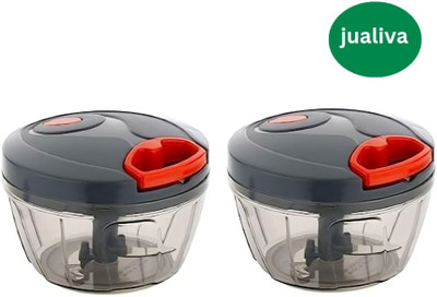 Jualiva Pack of 2, 450 ml Compact & Durable, Multipurpose Manual Vegetable & Fruit Chopper(2 Chopper)