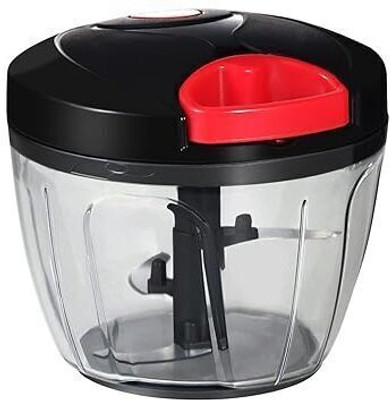 TP INCORP handy Chopper onion Cutter for Kitchen black 900 ml Vegetable & Fruit Chopper(chopper container with lid, sharp stainles steel blade)