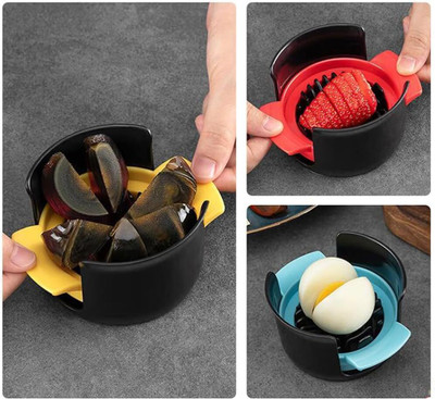 ROSEFAIR by ROSEFAIR Eggs Cutting 3 in 1 Egg Slicer Stainless Steel Egg Cutter Slicer Kitchen Tool Egg Slicer(1 Egg Cutter)