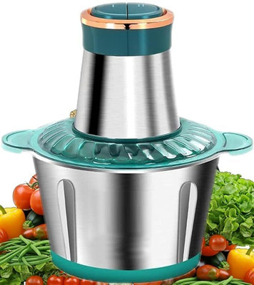 BIYALI 2L Stainless Steel Fully Automatic Meat Grinder,2 Speed Control,4 Sharp Blade Electric Meat Grinder