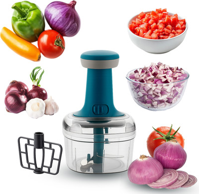 CICASTO CHOPPER- 100 Vegetable & Fruit Chopper(1 × 700 ml chopping bowl, 1 × Push-type chopping lid with handle)